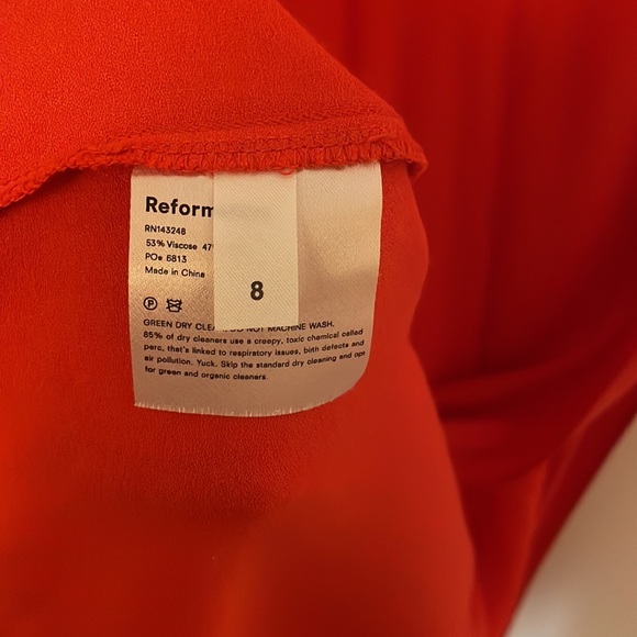 Reformation “Crimini” dress in solid red/orange - Picture 6 of 7